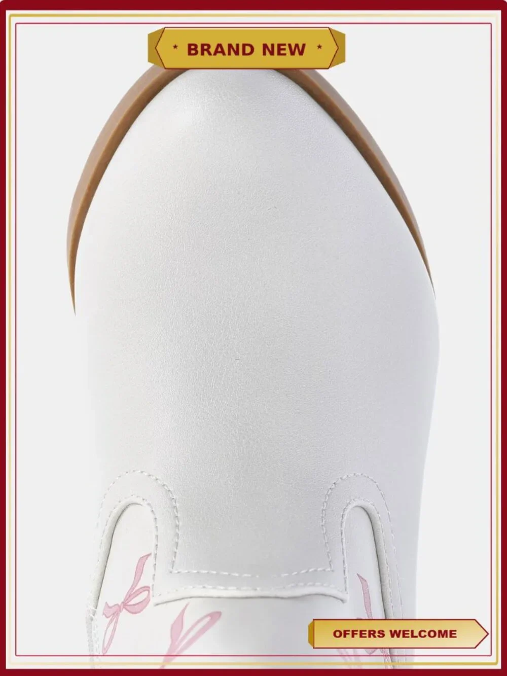Girls Bow Print Western Cowgirl Boots with Side Zipper